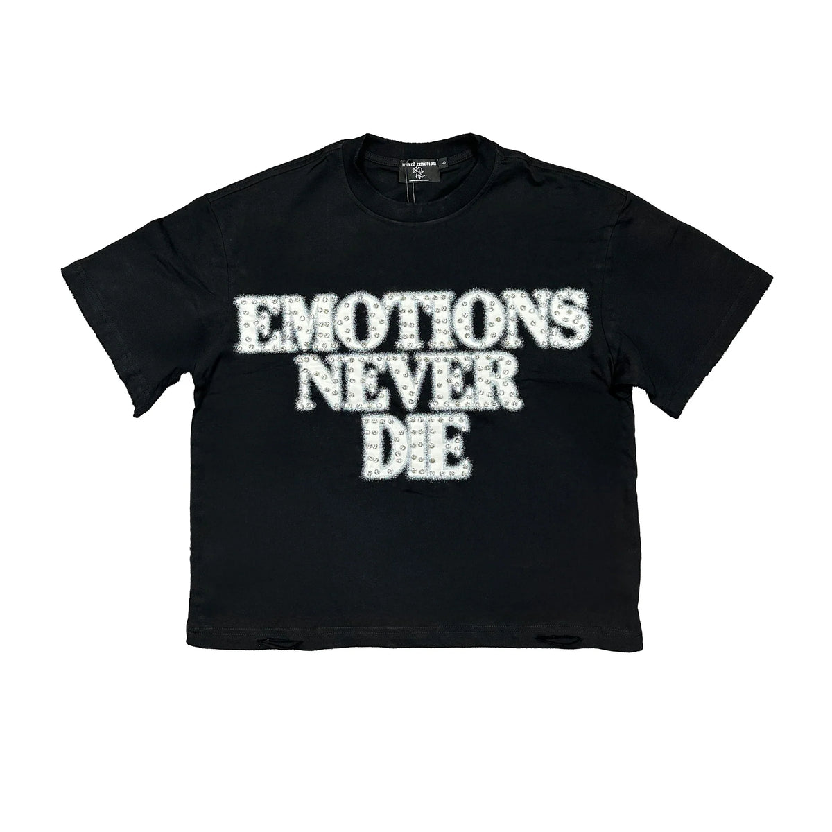 Mixed Emotion Black End Rhinestone Tee