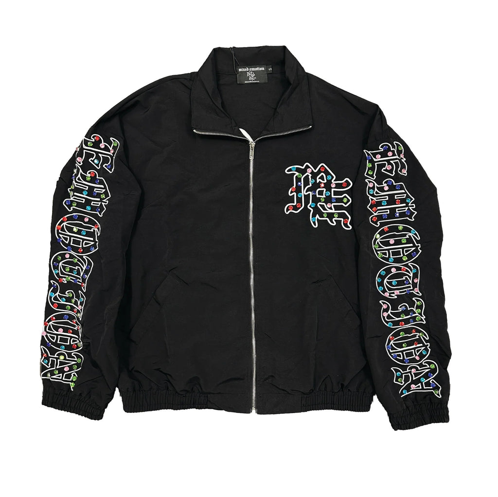 Mixed Emotion ME Rhinestone Nylon Jacket