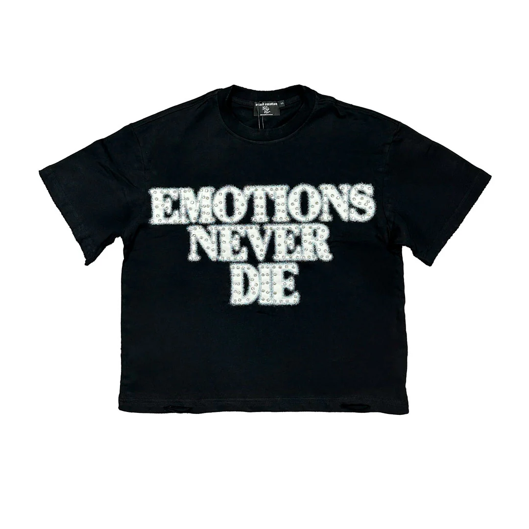 Mixed Emotion Tee ´End Rhinestone Black´