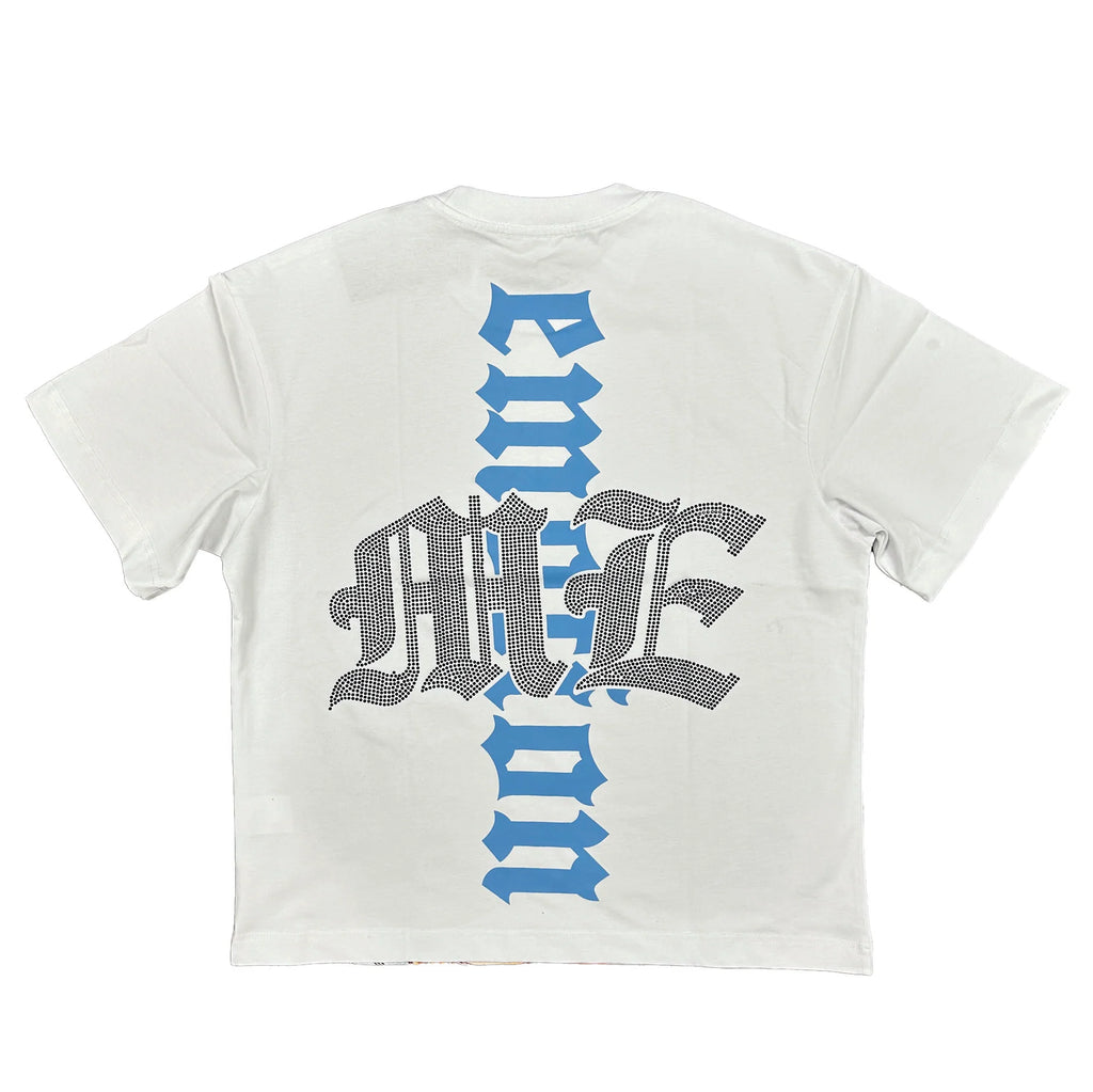 Mixed Emotion White Angel Rhinestone Tee