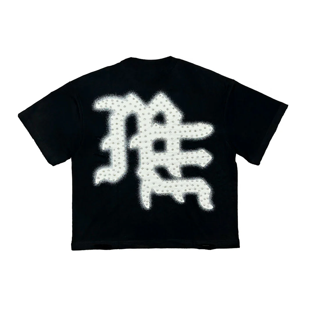 Mixed Emotion Tee ´End Rhinestone Black´