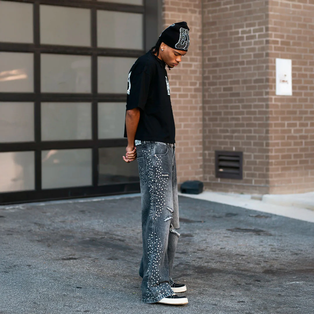 Mixed Emotion Jeans ´Black Stone Baggy Ripped´