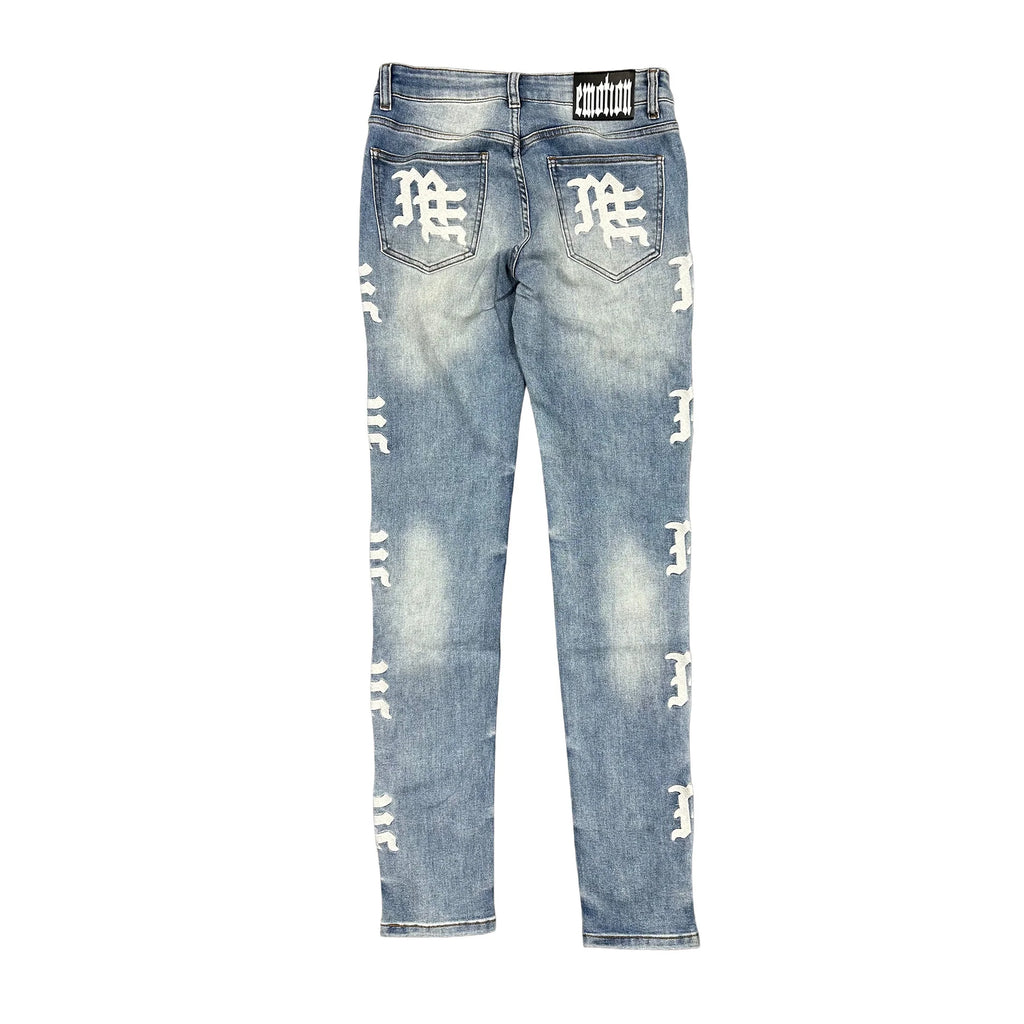 Mixed Emotion Monogram Denim Blue Wash