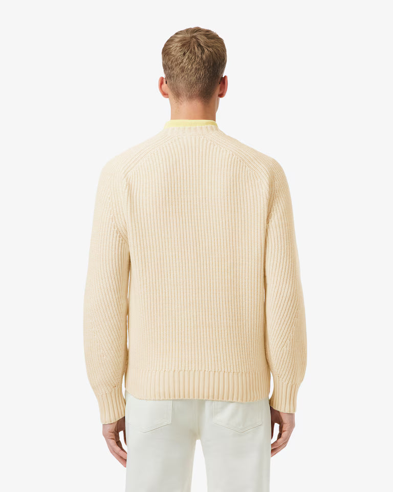 Lacoste Wool Crew Neck Sweater `Cream`