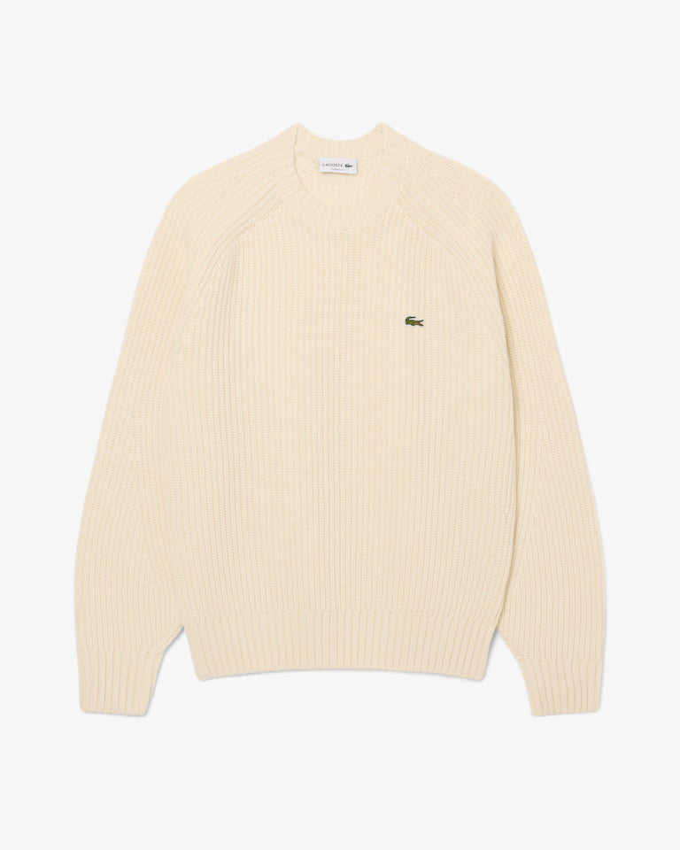 Lacoste Wool Crew Neck Sweater `Cream`