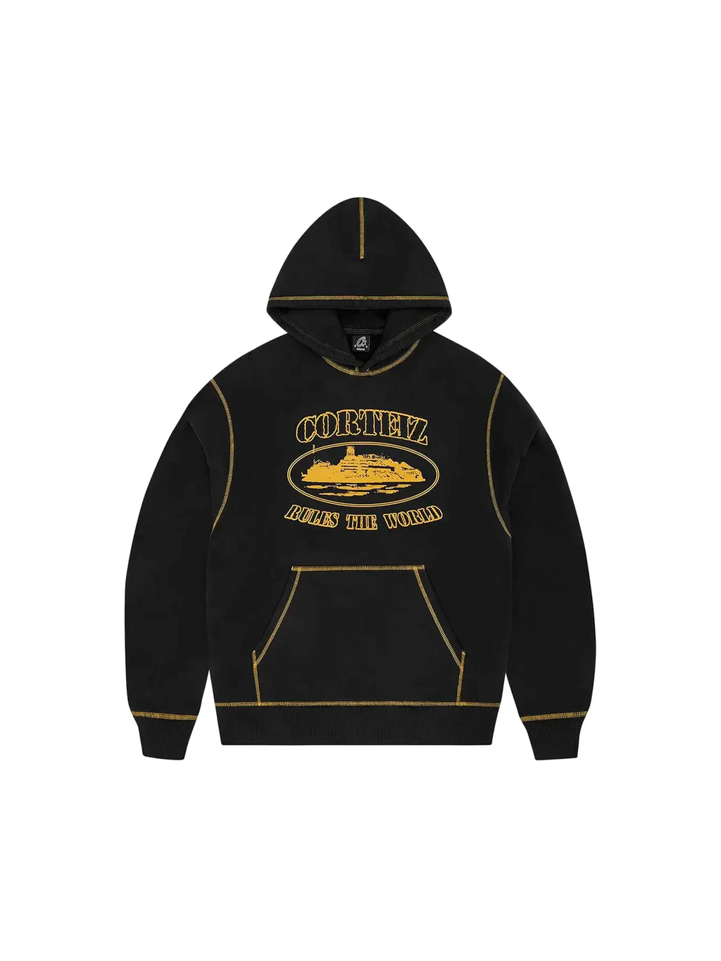 Corteiz Alcatraz Contrast Hoodie 'Black/Yellow'