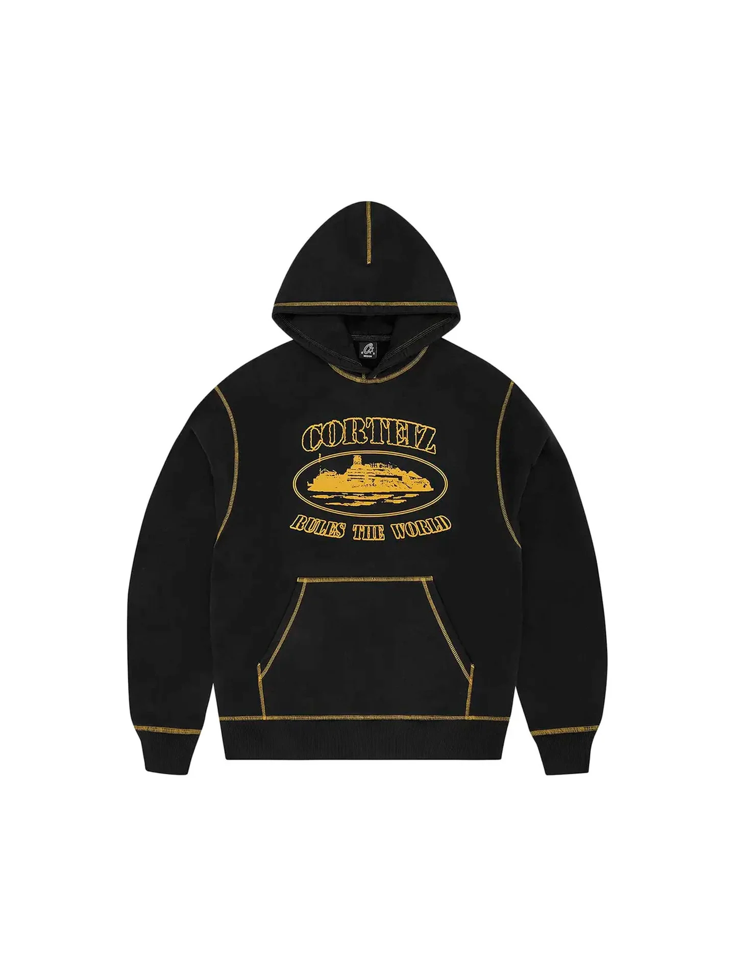 Corteiz Alcatraz Contrast Hoodie 'Black/Yellow'
