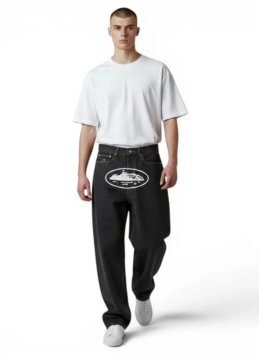 Corteiz Island Baggy Jeans ´Washed Black´