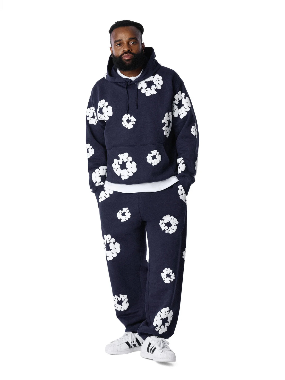 Denim Tears Cotton Wreath Hoodie `Navy`