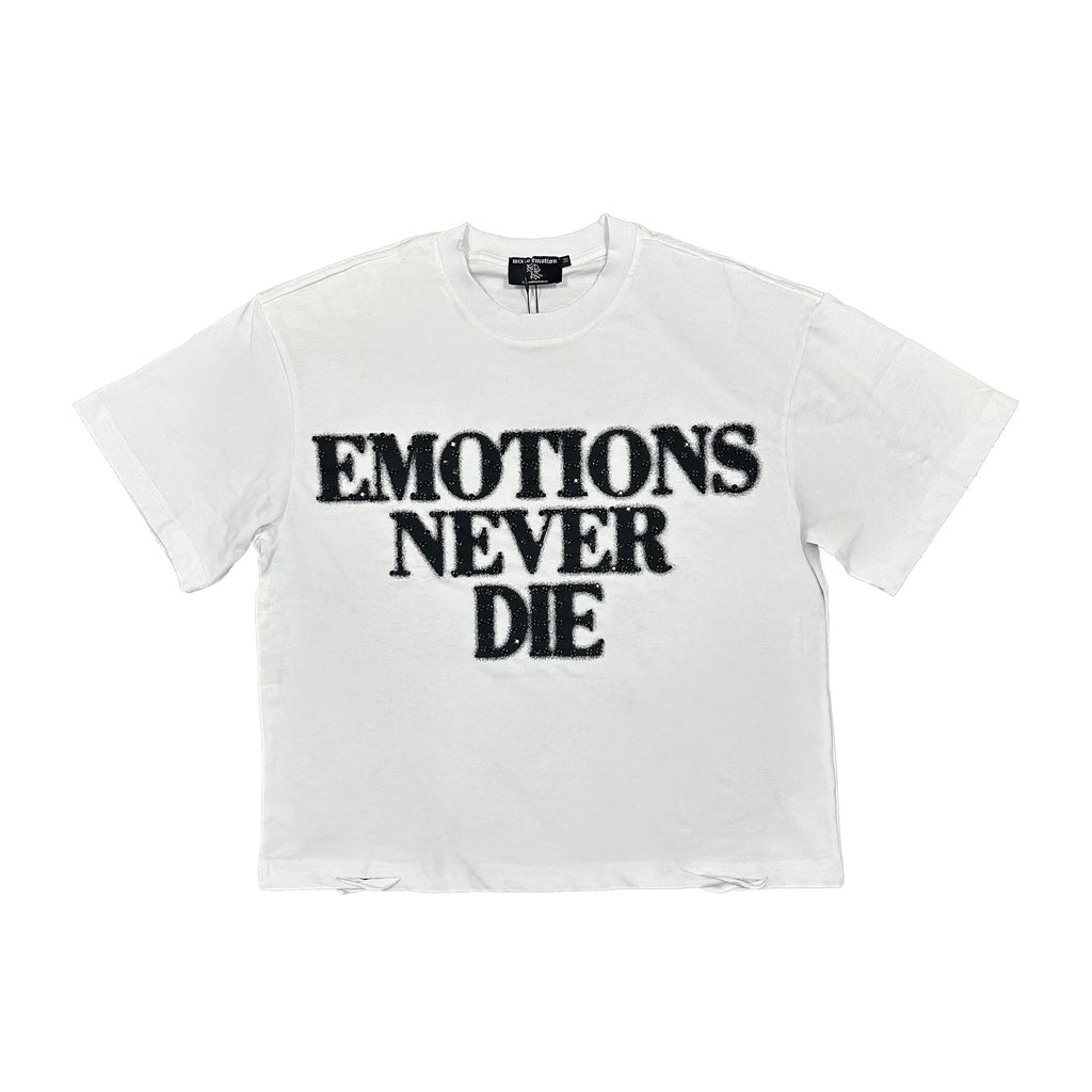 Mixed Emotion White End Rhinestone Tee