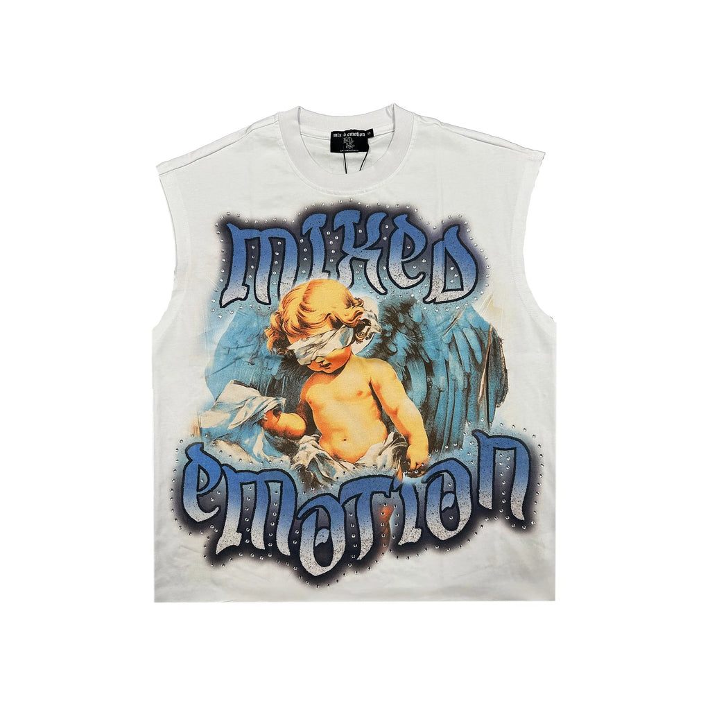 Mixed Emotion White Angel Sleeveless Tee