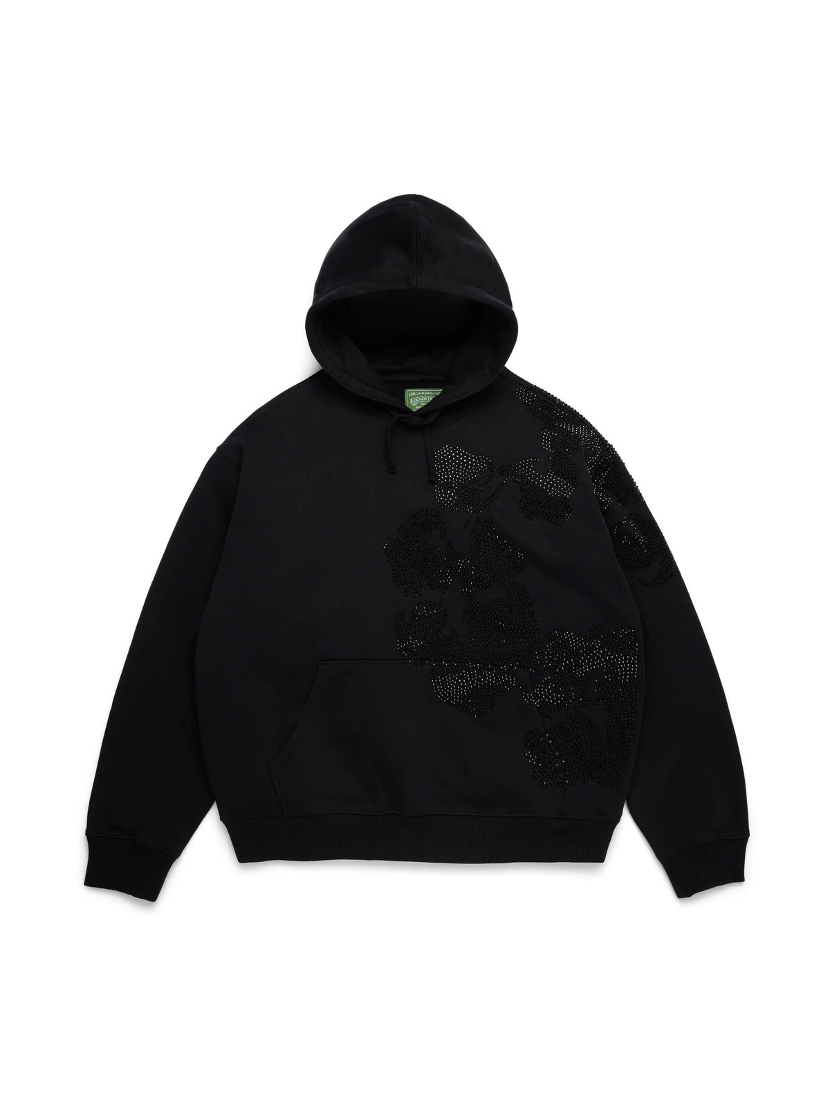 Denim Tears Biggie Rhinestone Cotton Wreath Pull Over `Hoodie Black`