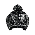 Mixed Emotion Graffiti Dark Zip-Up Hoodie