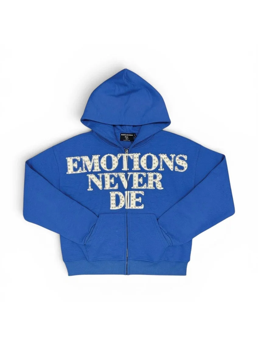 Mixed Emotions Blue ´END´ Rhinestone Zip Hoodie