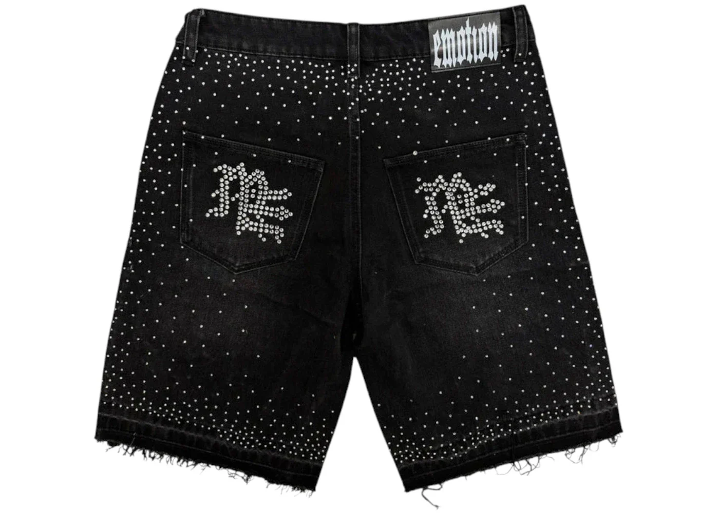 Mixed Emotions ME ´Rhinestone Denim Shorts Black´