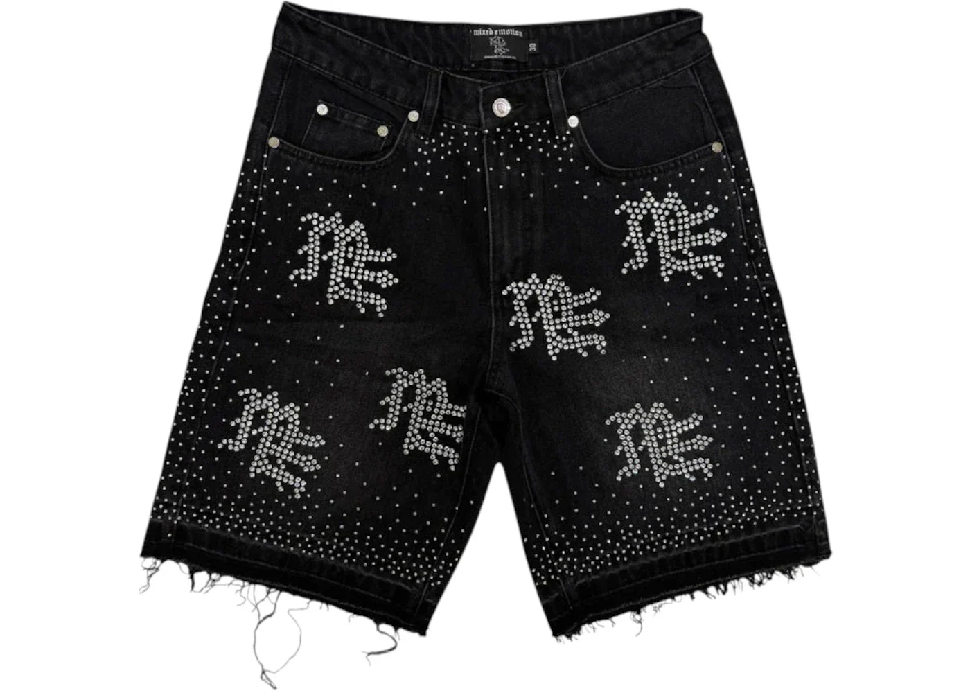 Mixed Emotions ME ´Rhinestone Denim Shorts Black´