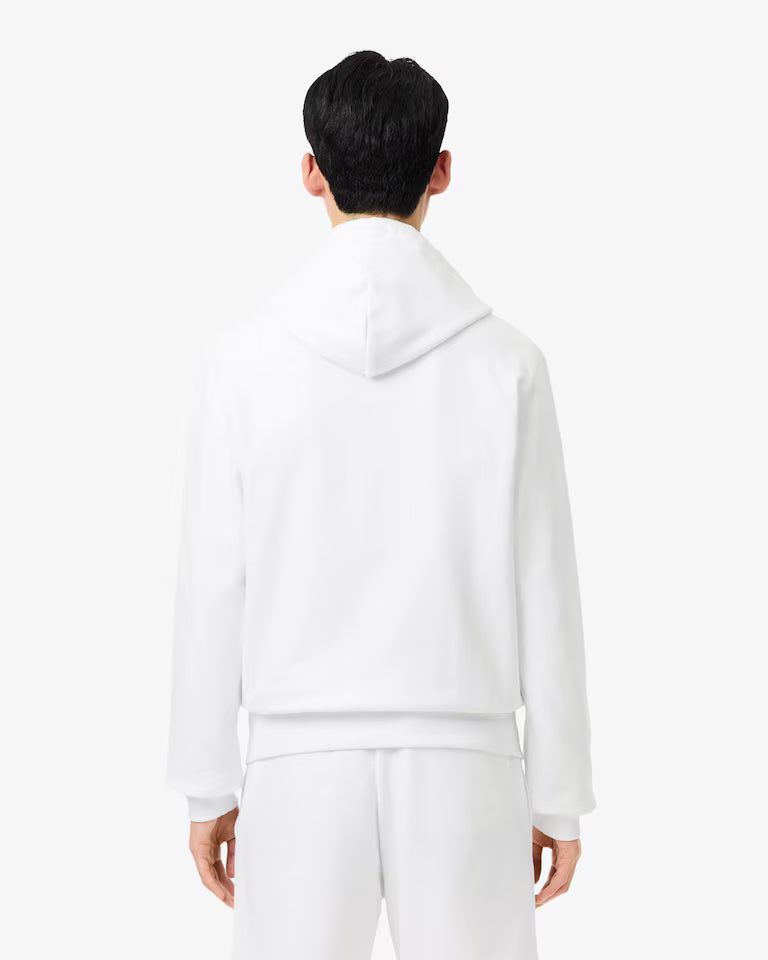 Lacoste Classic Fit Zip-Up Fleece Sweatshirt `White`