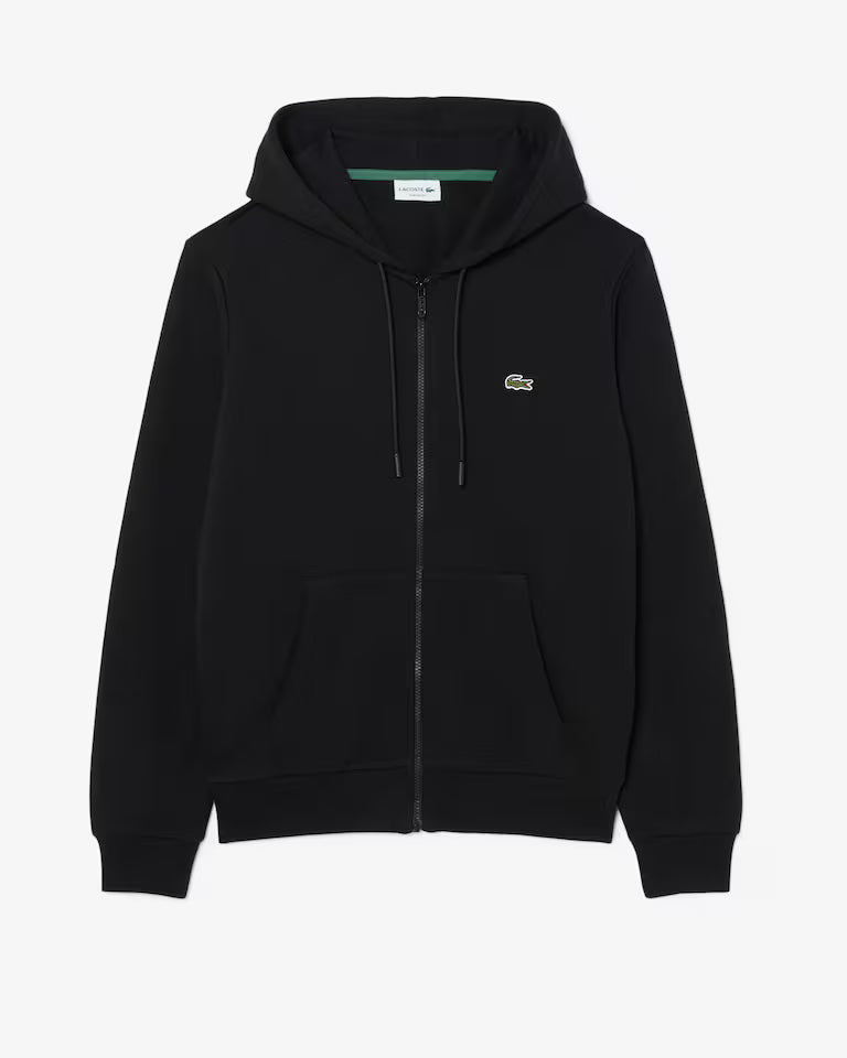 Lacoste Classic Fit Zip-Up Fleece Sweatshirt `Black`