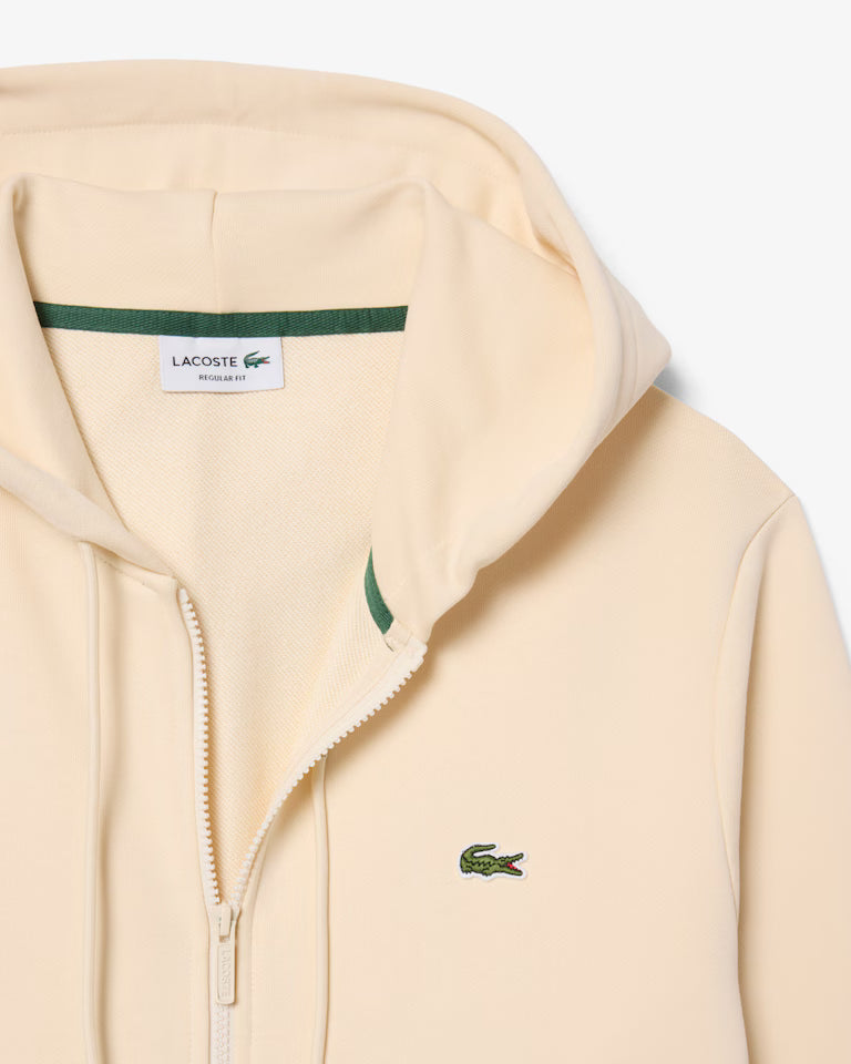 Lacoste Classic Fit Zip-Up Fleece Sweatshirt `Beige`