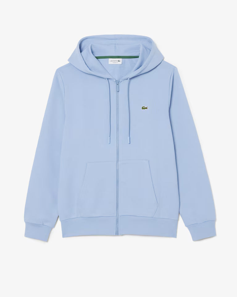 Lacoste Classic Fit Zip-Up Fleece Sweatshirt `Light Blue`