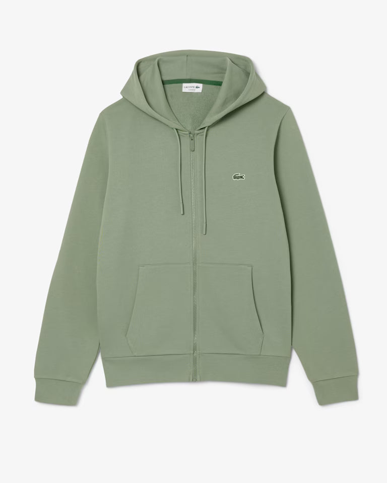 Lacoste Classic Fit Zip-Up Fleece Sweatshirt `Green`