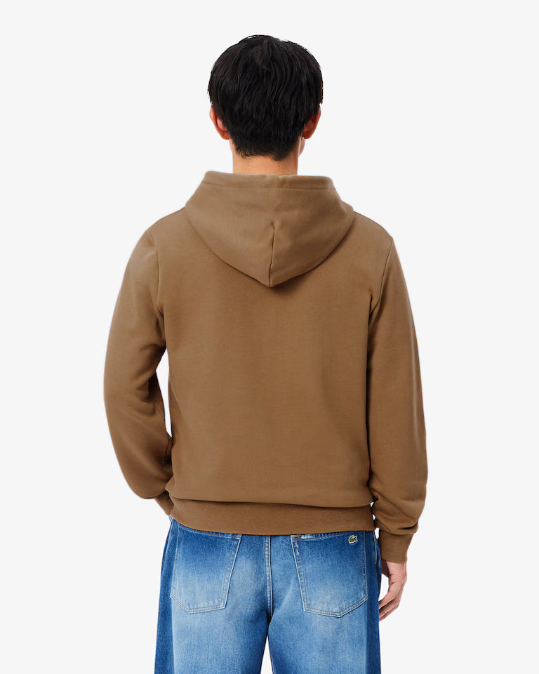 Lacoste Classic Fit Zip-Up Fleece Sweatshirt `Brown`