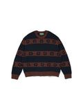 Denim Tears Cotton Wreath Striped Sweater `Navy/Brown`