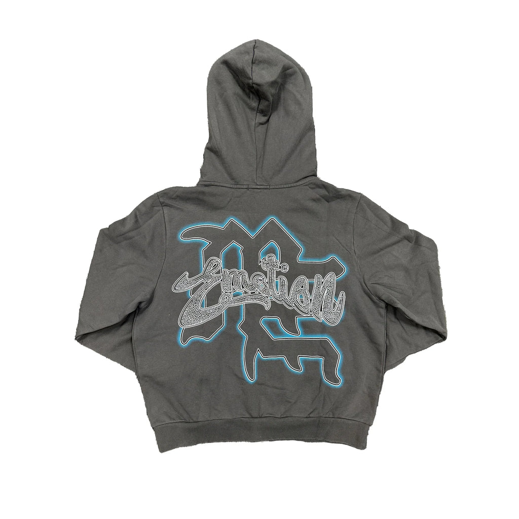 Mixed Emotion Grey “Rhinestone” Hoodie