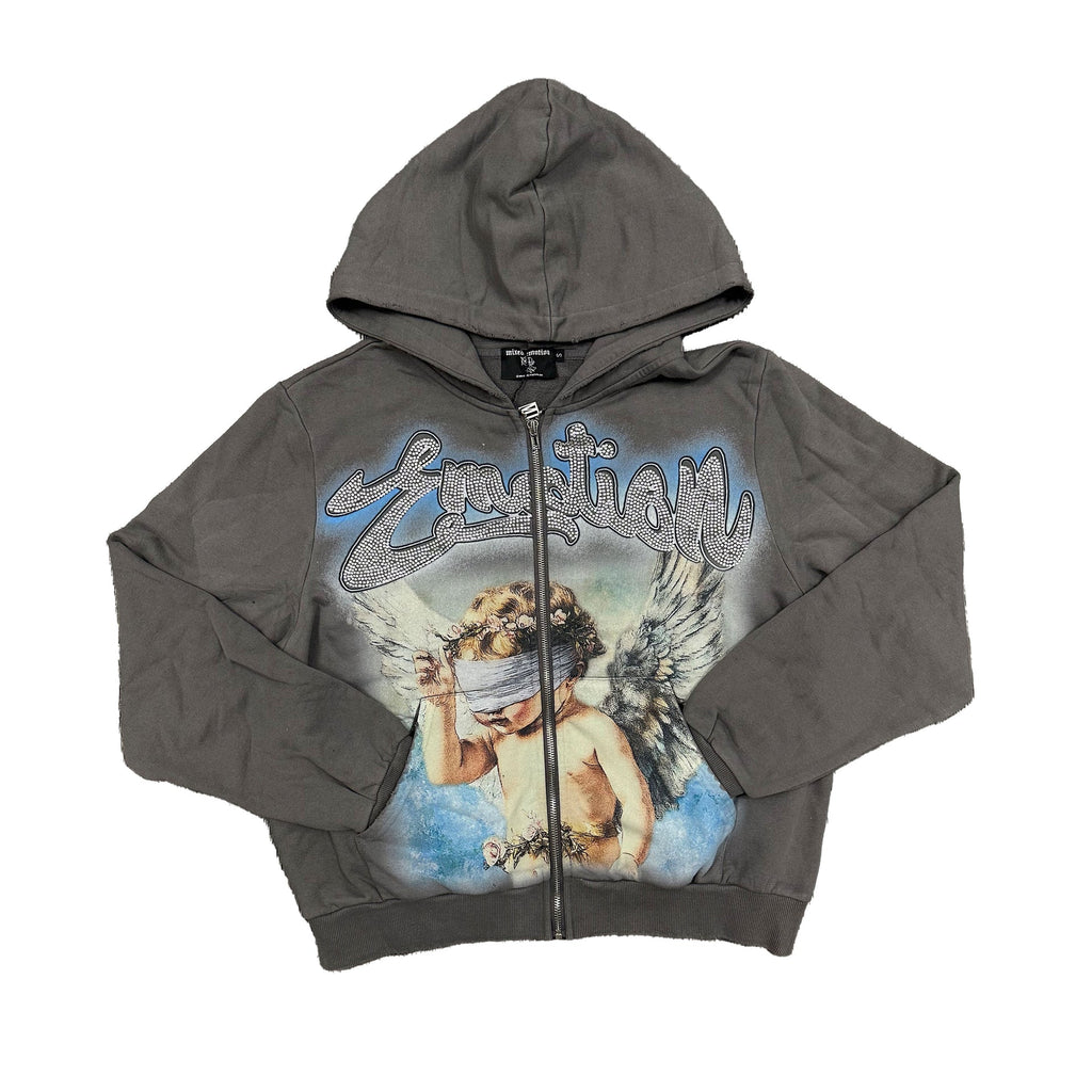 Mixed Emotion Grey “Rhinestone” Hoodie