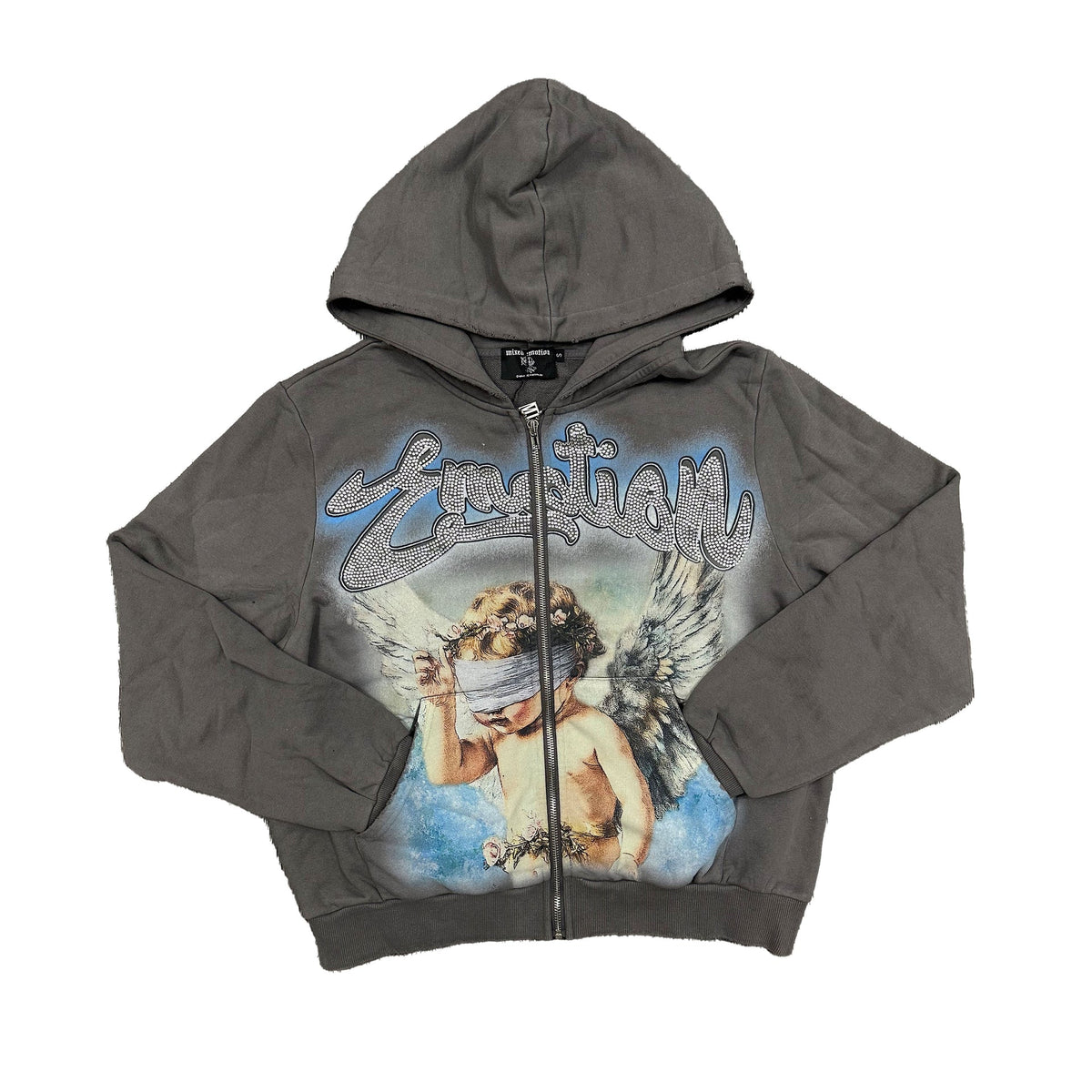 Mixed Emotion Grey “Rhinestone” Hoodie