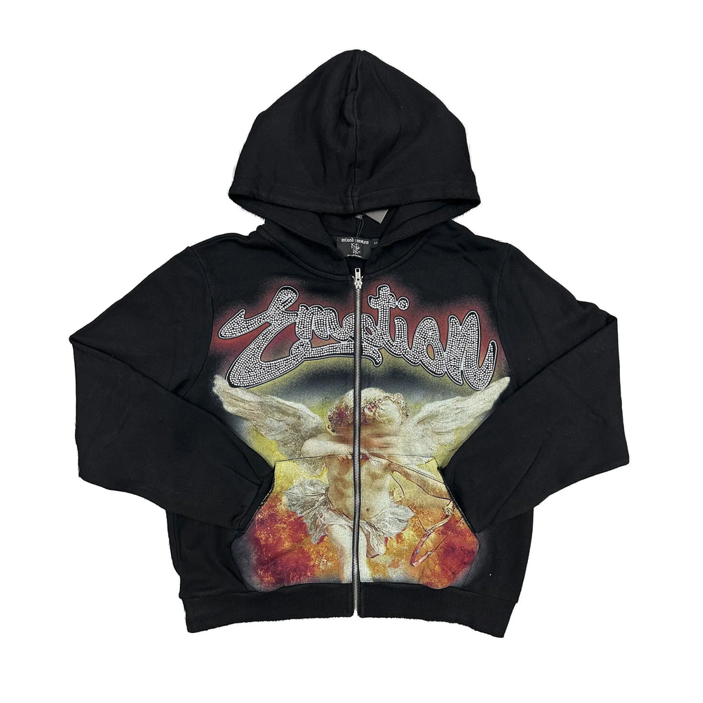 Mixed Emotion Black “Rhinestone” Hoodie