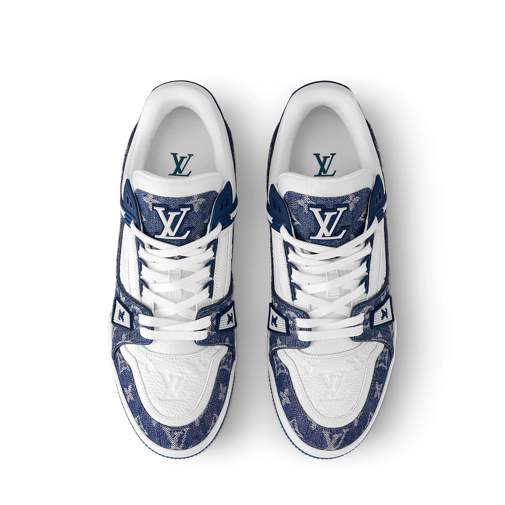 Louis Vuitton Trainer `White Blue Monogram`