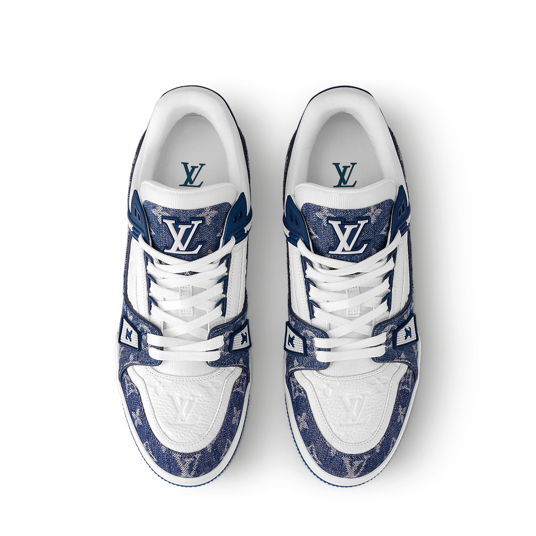 Louis Vuitton Trainer `White Blue Monogram`