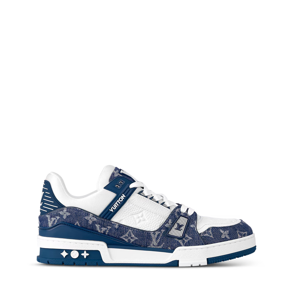 Louis Vuitton Trainer `White Blue Monogram`