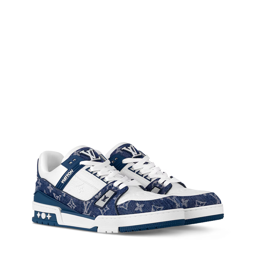Louis Vuitton Trainer `White Blue Monogram`