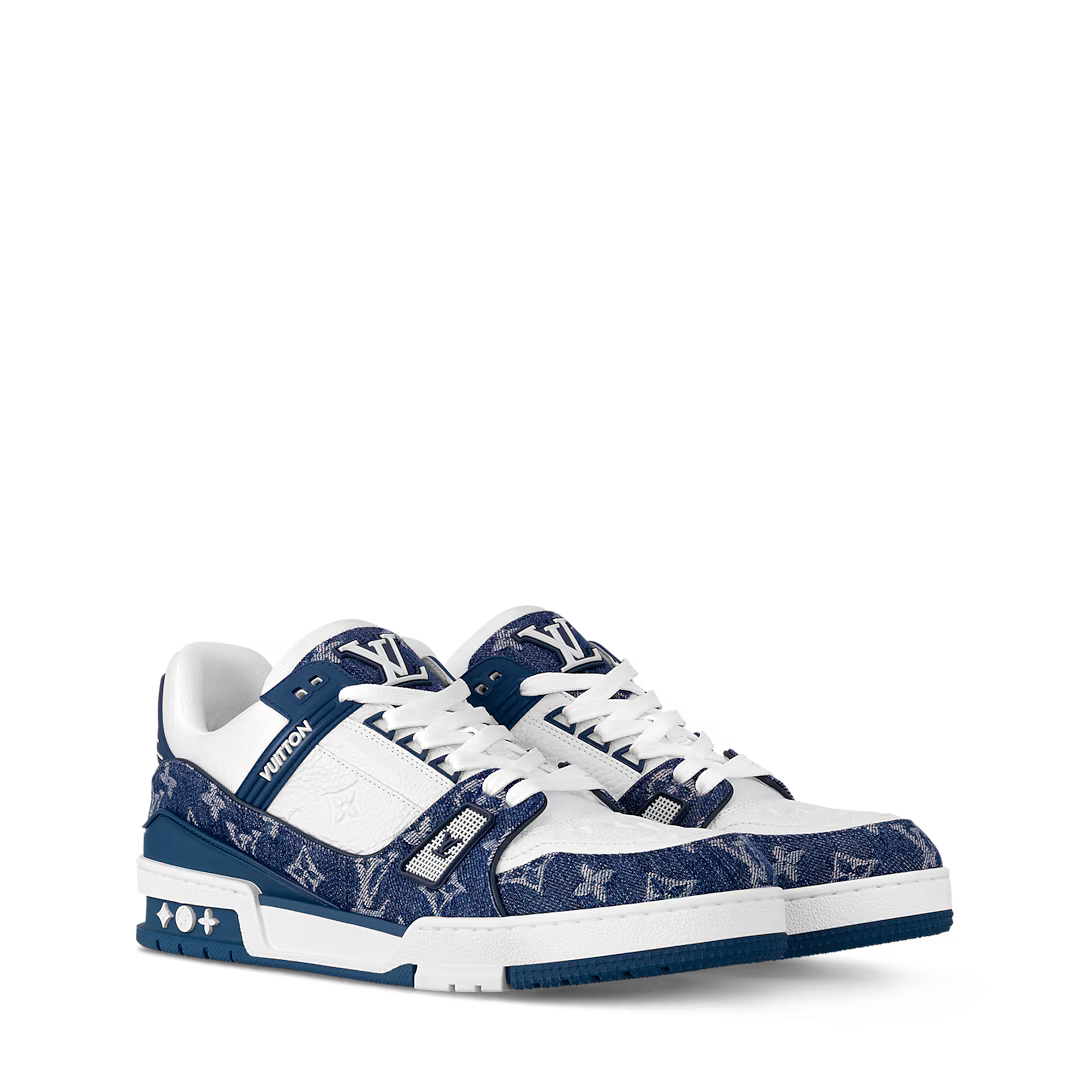 Louis Vuitton Trainer `White Blue Monogram`