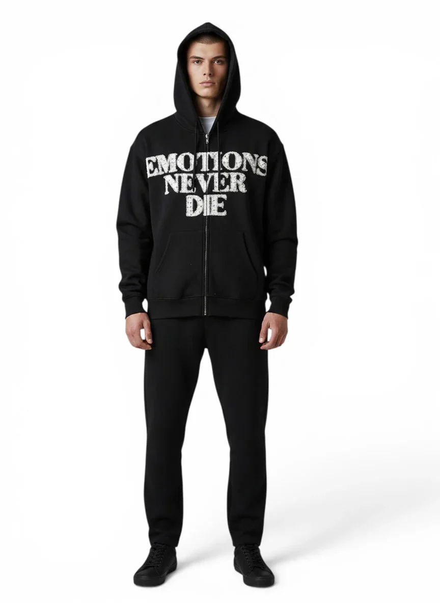 Mixed Emotions ´End Rhinestone Hoodie Black´