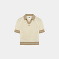 Eme Studios ´Ocata Off Sand Crochet´ Knit Polo